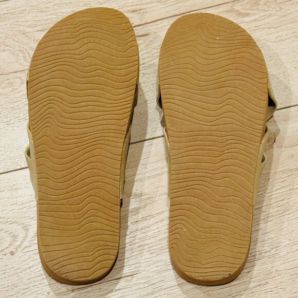 Reef Women's Size 7 Cushion Spring Bloom Champagne Gold Slide Sandals - Picture 7 of 9